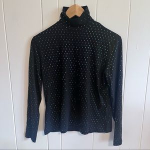 St. John Sport Sparkly Lightweight Turtleneck Top Size Medium